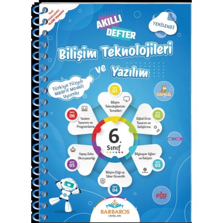 Bilişim Teknolojileri ve Yazılım Dersi 6. Sınıf Akıllı Defter 2025-2026