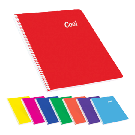 Keskin Color Plastik Kapak Spiralli Cool Defter A4 96 YP Kareli