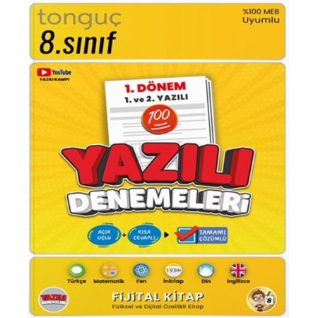 Tonguç 8. Sınıf Yazılı Denemeleri 1. Dönem 1 ve 2. Yazılı