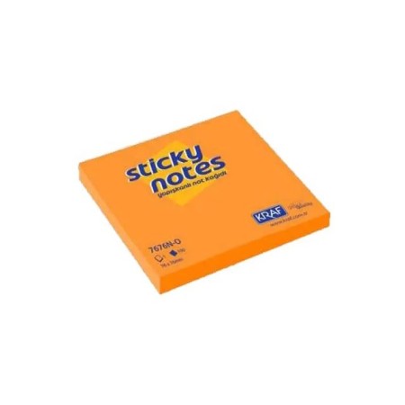 Kraf Yapışkanlı Not Kağıdı 76x76 mm 100 yp Neon Turuncu 7676N-O