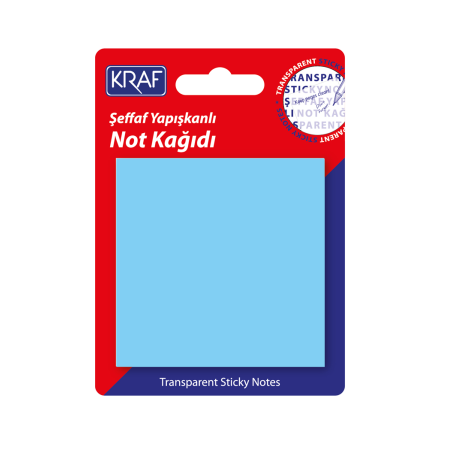 Kraf Yapışkanlı Not Kağıdı 76X76 50 Yp. Şeffaf Mavi