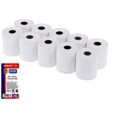 Kraf 56x30mt Termal Rulo - 10 lu