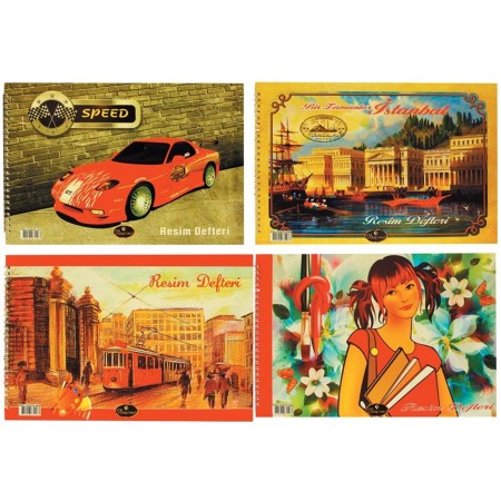 Defne 15 Yaprak Spiralli Aynalı Resim Defteri 25x35cm DFN-9083