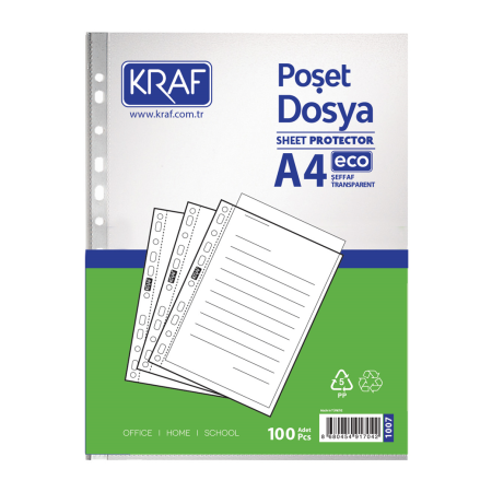 Kraf Poşet Dosya A4 Eco 100 Lü 1007