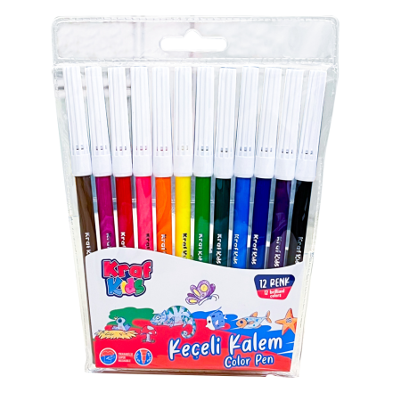 Kraf Kids Keçeli Kalem 12 Renk 265G 