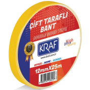 Kraf Çift Taraflı Bant 12mmx25m 2512G