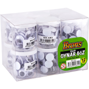 Brons Oynar Göz 12 mm Siyah-Beyaz BR-682