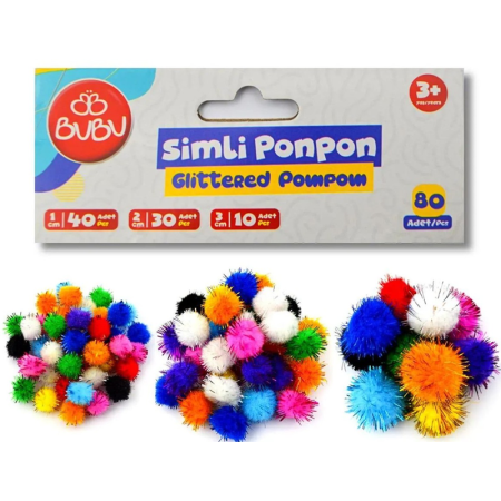 Bu-Bu Simli Ponpon Karışık 60 lı HS0026