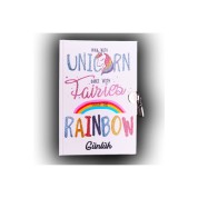 Çınar Uni Note Kilitli Günlük & Hatıra Defteri Unicorn Rainbow