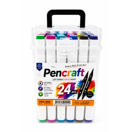 Pencraft Çift Taraflı Marker Kalem 12 Renk Pen-008