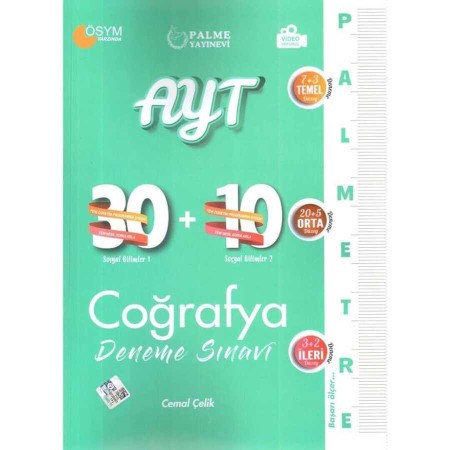 Palme Yayınları  AYT Coğrafya Palmetre 30+10 Deneme Sınavı