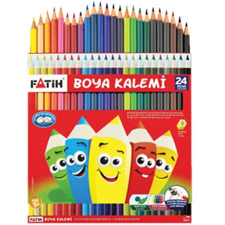 Fatih Kuru Boya Karton Kutu Tam Boy 24 LÜ