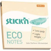 Hopax Stıckn Yapışkanlı Not Kağıdı 100 YP 76x76 Eco Pastel Sarı