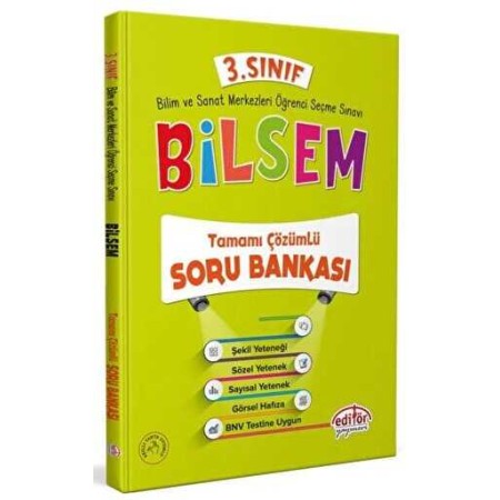 Editör Yayınevi 3. Sınıf Bilsem Çözümlü Soru Bankası