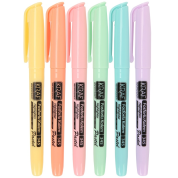 Kraf Pastel Fosforlu Kalem Cep Tipi 6 Renk Set