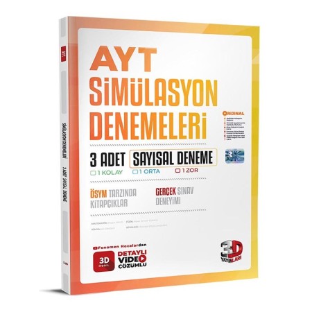 3D Yayınları AYT Sayısal 3 lü Simülasyon Genel Deneme