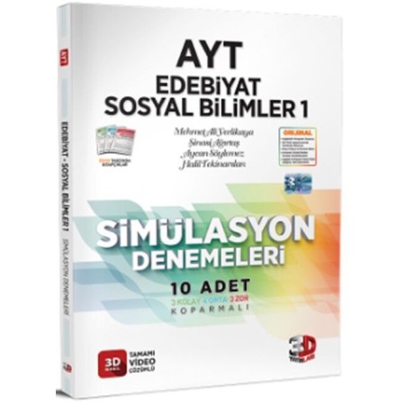 3D Yayınları AYT Edebiyat Sosyal Bilimler 1 Simülasyon Denemeleri 3D Yayınları AYT Edebiyat Sosyal Bilimler 1 Simülasyon Denemeleri