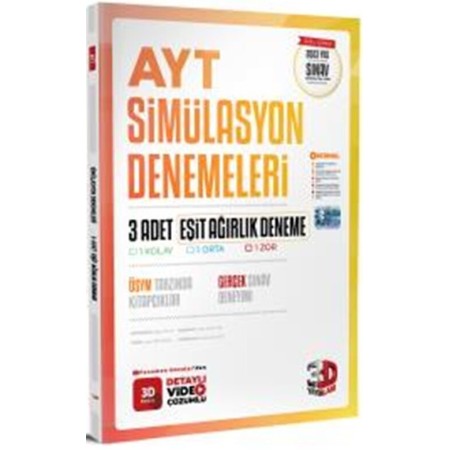 3D Yayınları AYT Eşit Ağırlık 3 lü Simülasyon Genel Deneme
