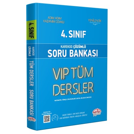 Editör Yayınevi 4. Sınıf Vip Tüm Dersler Soru Bankası Mavi Kitap