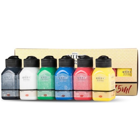 Artdeco Akrilik Boya 6x75 ML Set Canlı Renkler LV-Y-070I-AS1