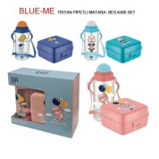 Gıpta Blue Me 1 Lt Plastik Beslenme Kabı + 500 ml Pipetli