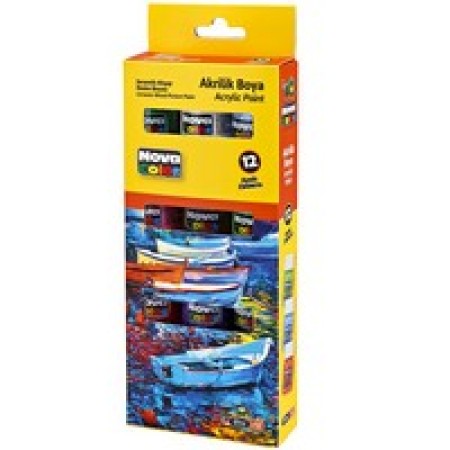Nova Color Nc-2008 Akrilik Boya Şişe 12'Li 17 Ml