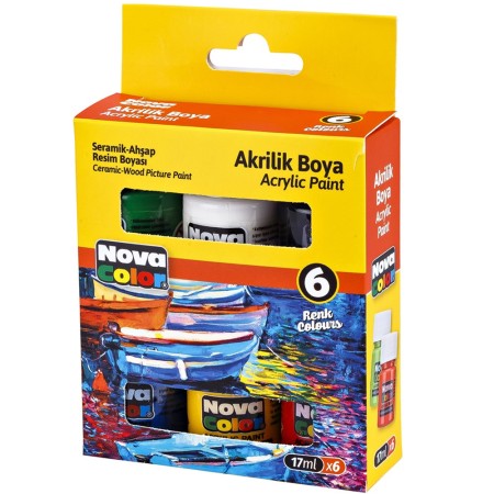 Nova Color Nc-2006 Akrilik Boya Sise 6 Adet 17 Ml