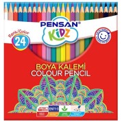 Pensan Kidz Kuru Boya Kalemi 24 Renk Tam Boy