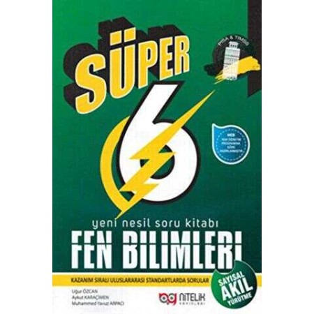 Nitelik Yayınları Süper 6. Sınıf Fen Bilimleri B Başarı Yeni Nesil Soru Kitabı
