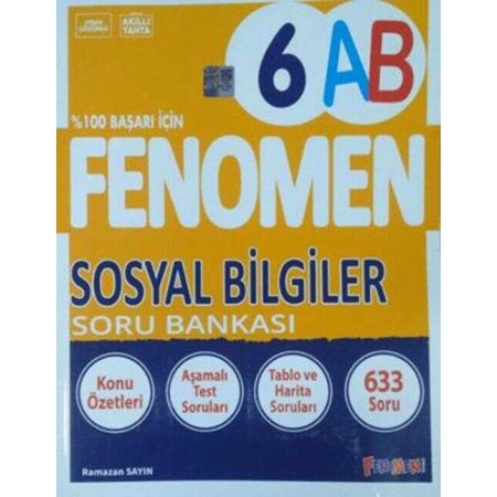 Fenomen Yayınları 6. Sınıf Fenomen Sosyal Bilgiler Soru Bankası A-B