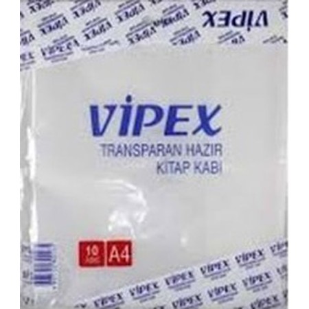 Vipex Hazır Kaplık Kitap Kabı Yapışkanlı 10 Lu Şeffaf