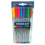 Pensan Tükenmez Kalem Triball 1.0 MM Bilye Uç 8 Lİ Renkli