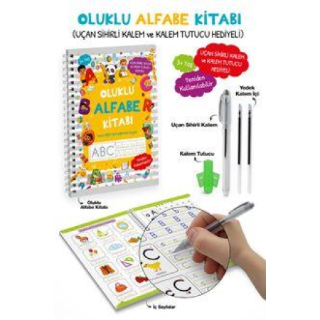 Oluklu Alfabe Kitabı Uçan Sihirli Kalem Ve Kalem Tutucu Hediyeli