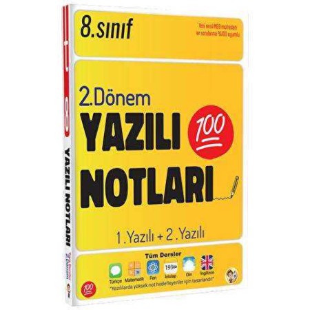 Tonguç Akademi 8. Sınıf Yazılı Notları 2. Dönem 1 ve 2. Yazılı 