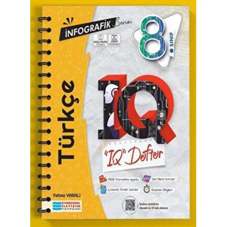 Evrensel İletişim Yayınları 8. Sınıf İnfografik Serisi Türkçe IQ Defter