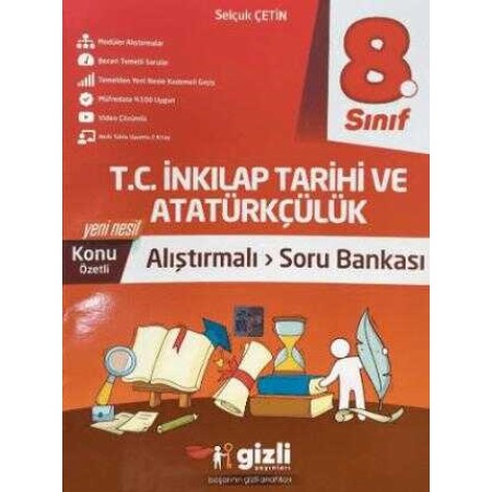 Gizli Yayınları 8. Sınıf İnkılap Tarihi ve Atatürkçülük Alıştırmalı Soru Bankası