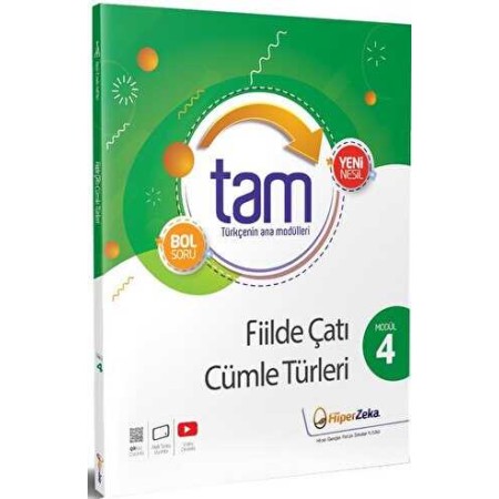 Hiper Zeka Yayınları 8. Sınıf TAM Türkçe 4 - Fiilde Çatı ve Cümle Türleri