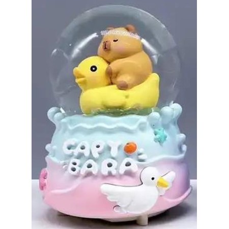 Capybara Işıklı Müzikli Püskürtmeli Büyük Boy Kar Küresi Nrn - 2470c