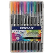 Pensan Fineliner 6500 10 Renk Plastik Kutulu