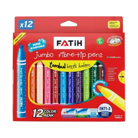 Fatih Jumbo Keçeli Kalem 12 Renk