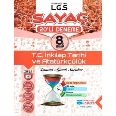 Evrensel İletişim Yayınları 8. Sınıf LGS Sayaç T.C. İnkılap Tarihi ve Atatürkçülük 20`li Deneme