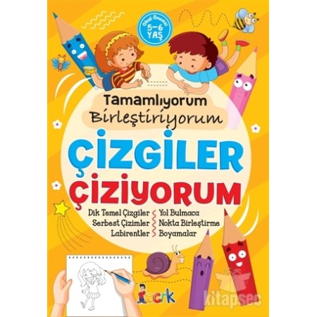Bıcırık Yayınları Çizgiler Çiziyorum - Tamamlıyorum Birleştiriyorum ( Okul Öncesi )