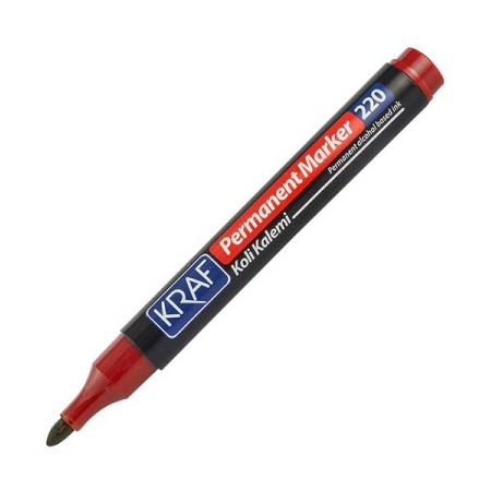 Kraf Koli Kalemi Permanent Markör Yuvarlak Uç 220 Kırmızı