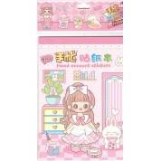 Modellino Hand Account Cute Curomi A6 Sticker Defter 6 Sayfa