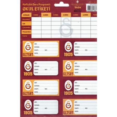 Gs Okul Etiketi Ders Programlı 