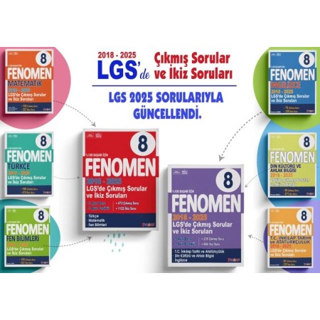 Fenomen Yayıncılık Fenomen 2018-2025 Lgs de Çıkmış Sorular ve İkiz Sorular Seti 6 KİTAP