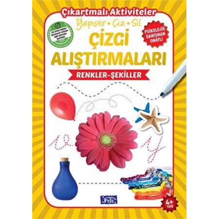 Çizgi Alıştırmaları : Renkler - Şekiller 4 Yaş Parıltı Yayınları