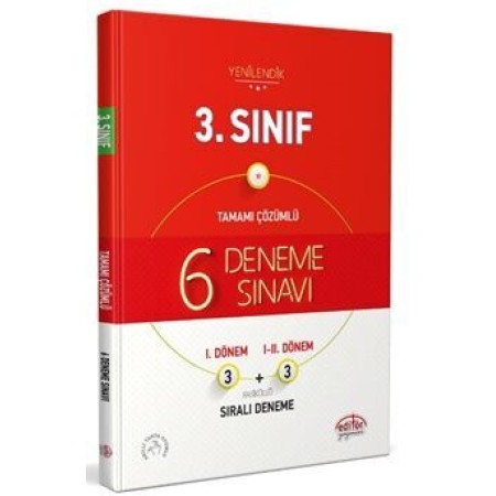 Editör Yayınevi 3.Sınıf (3+3) 6 Deneme Sınavı Tamamı Çözümlü 