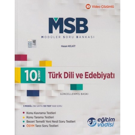 ğitim Vadisi 10. Sınıf Türk Dili ve Edebiyatı MSB Modüler Soru Bankası