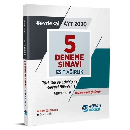Eğitim Vadisi Yayınları Ayt Esit Ağırlık Evde Kal 5 Deneme